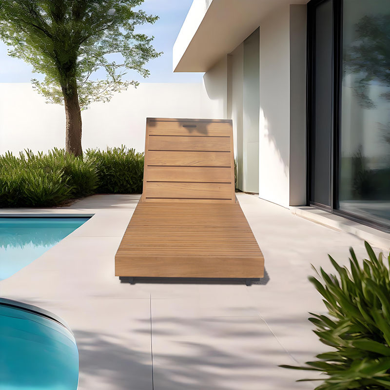 Teak Wood Beach Garden Sun Bed Outdoor Furniture