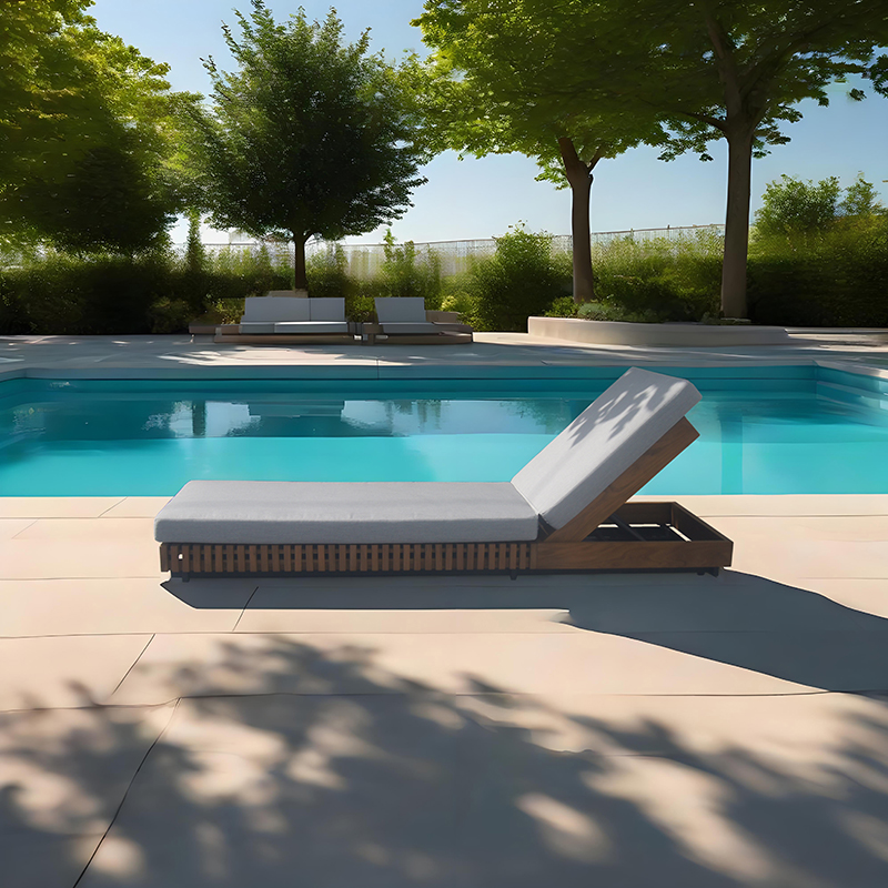 Teak Wood Beach Garden Sun Bed Outdoor Furniture