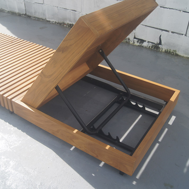 Teak Wood Beach Garden Sun Bed Outdoor Furniture