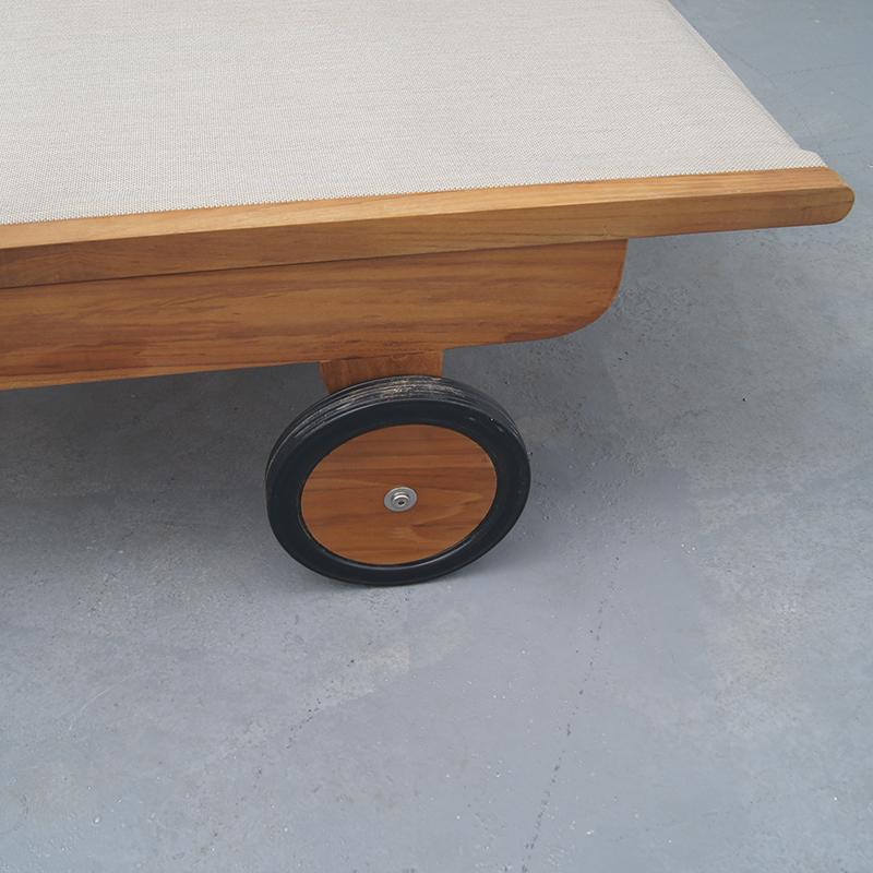 Outdoor Patio Teak Chaise Lounge Chair