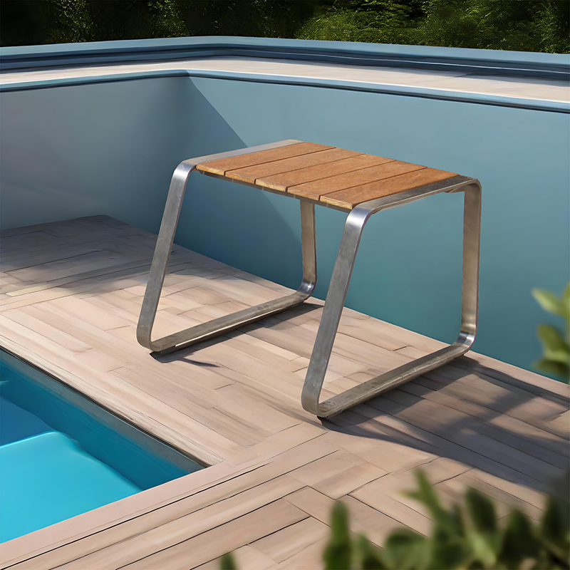 Outdoor Pool Metal Textilene Padded Sun Lounger