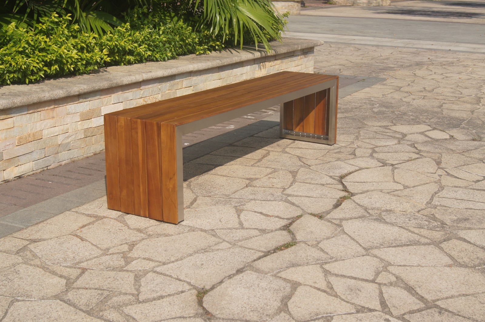 stainless steel garden bench