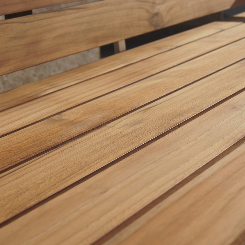 Outdoor Garden Teak Wood Bench With Backrest Armrest