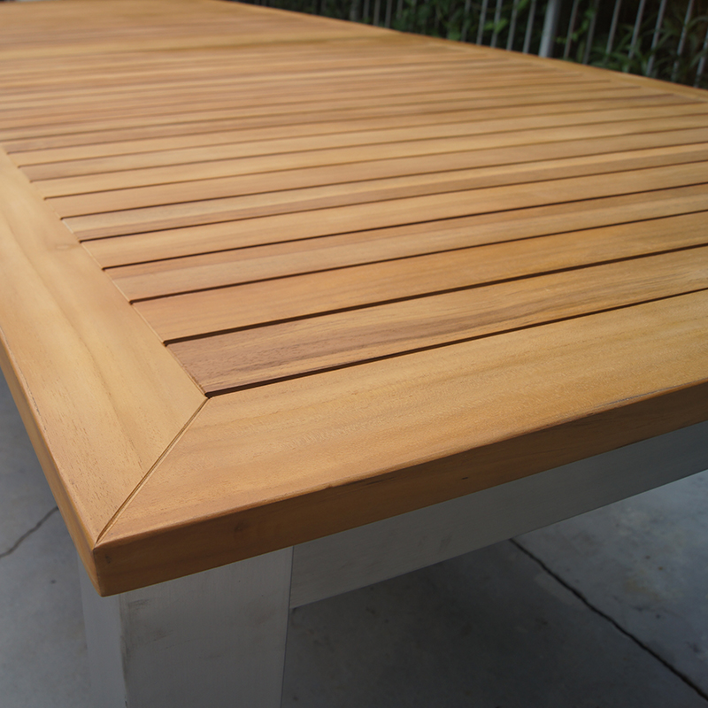 Outdoor Teak And Metal 8 Seater Extendable Table