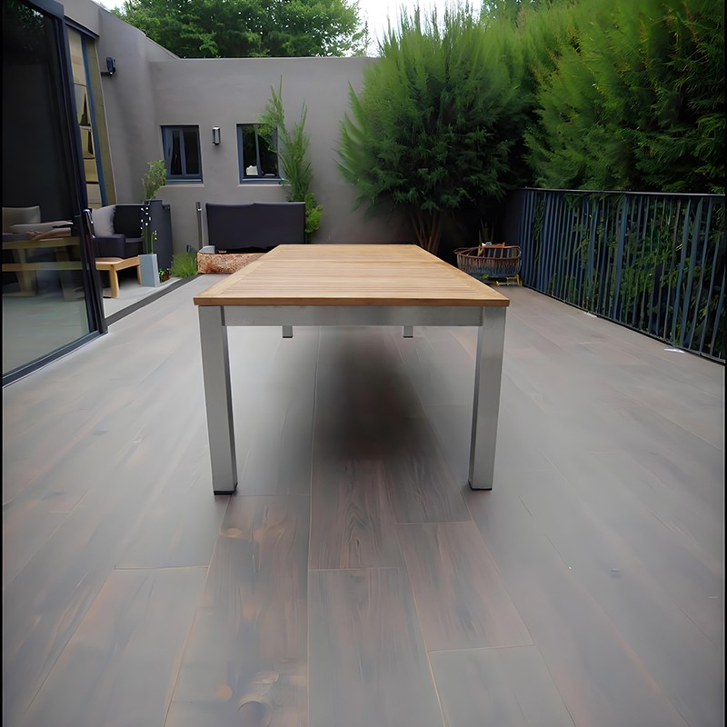 teak extendable outdoor dining table