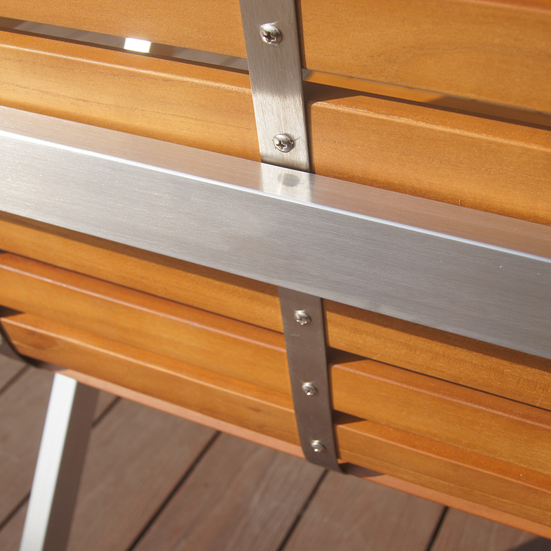 Patio Teak Stainless Steel Stacking Dining Armchair