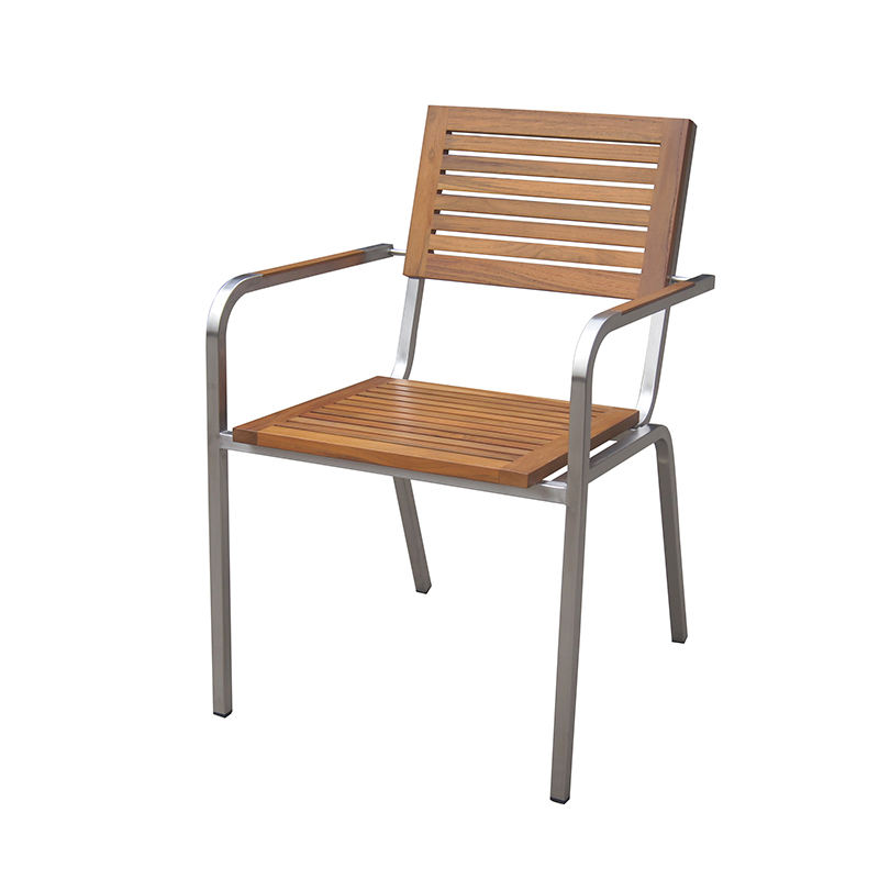 Outdoor Patio Teak Stack Dining Armchair