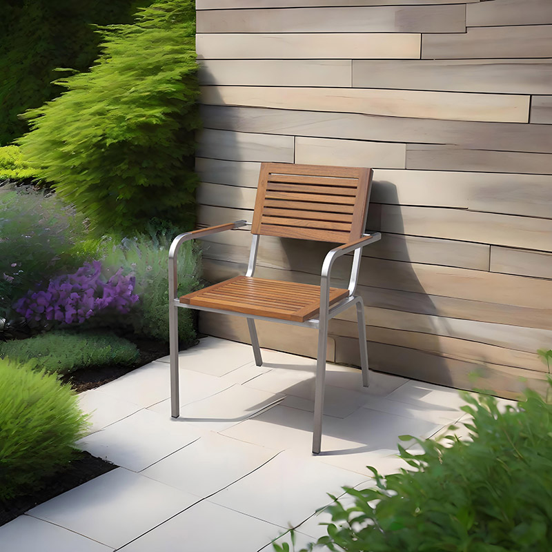 Outdoor Patio Teak Stack Dining Armchair