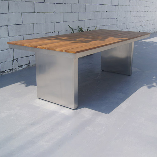 outdoor garden metal teak table set furniture