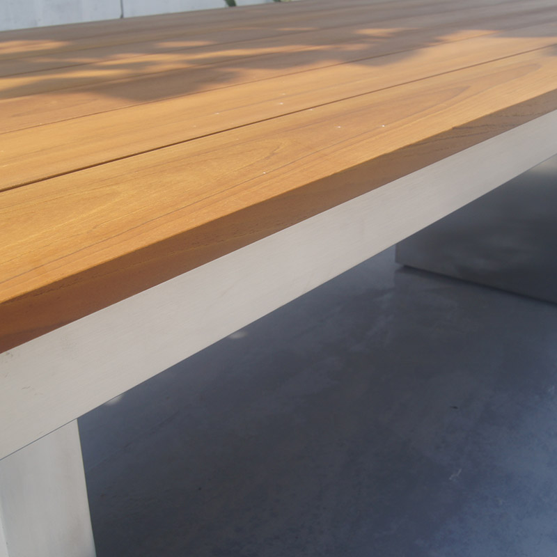 outdoor garden metal teak table set furniture