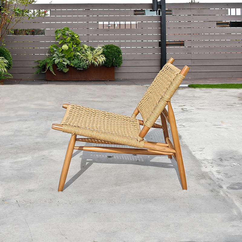 Teak Rattan bistro set for balcony converstation furniture
