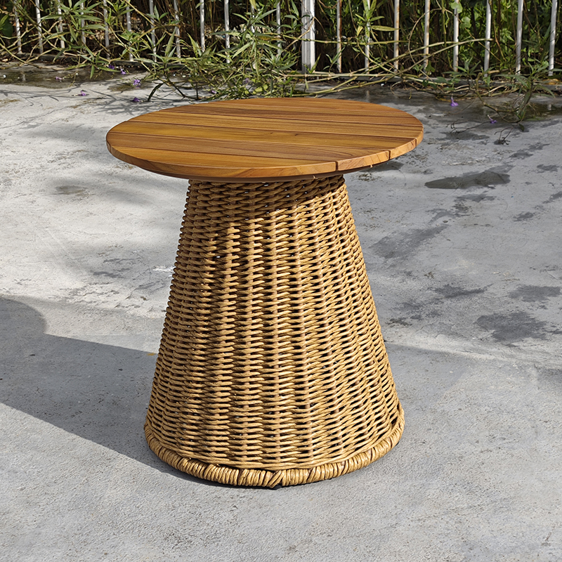 Teak Rattan bistro set for balcony converstation furniture