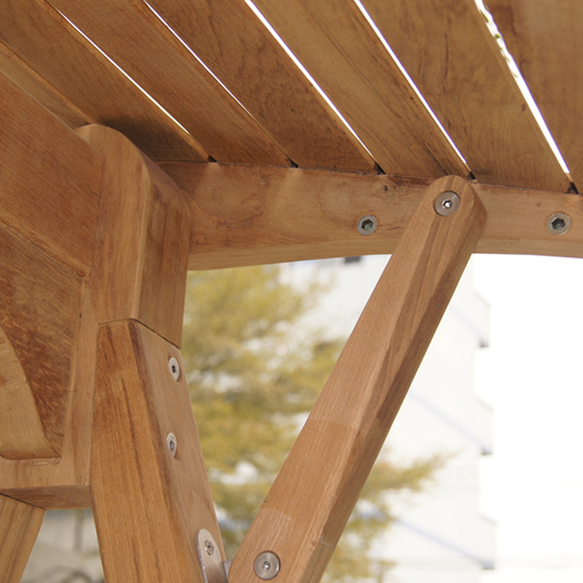 Weather-Resistant Outdoor Patio Teak Swing with Canopy