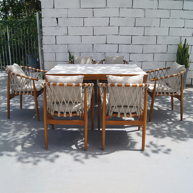 Outdoor Patio Teak Garden Dining Table and Chairs