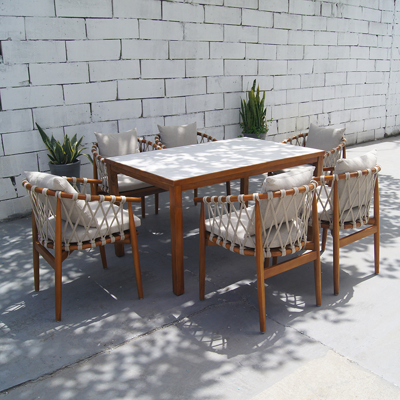 Outdoor Patio Teak Garden Dining Table and Chairs