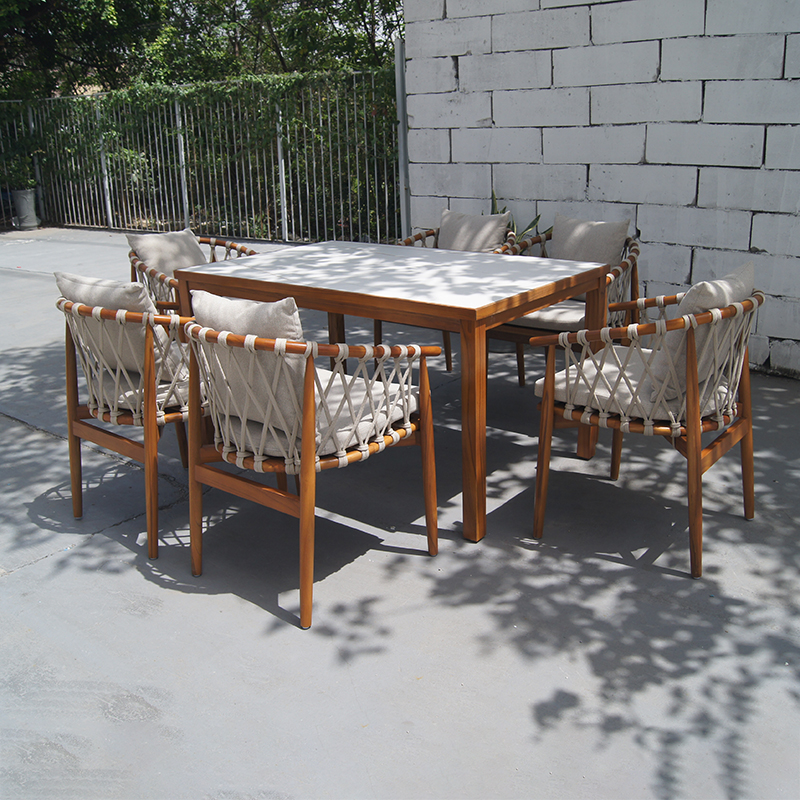 Outdoor Patio Teak Garden Dining Table and Chairs