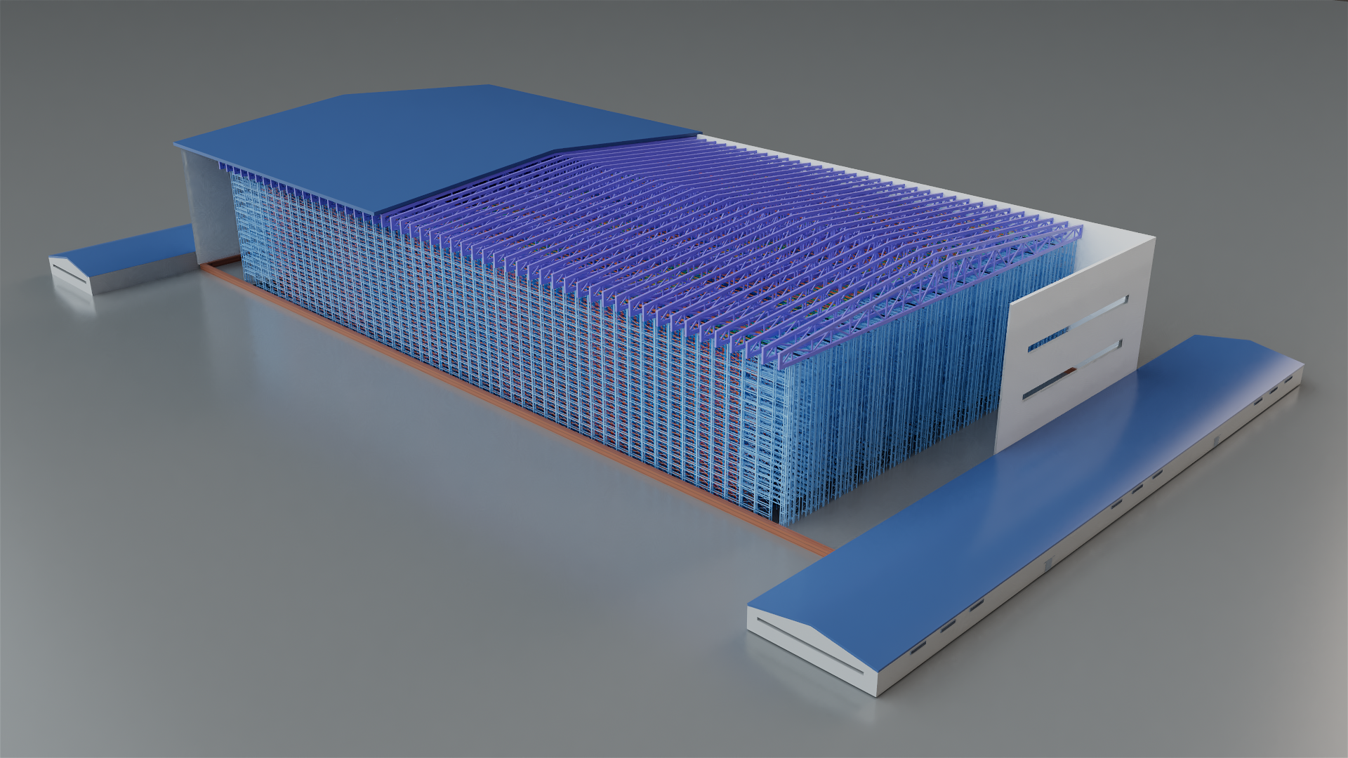Shelf supports warehouse