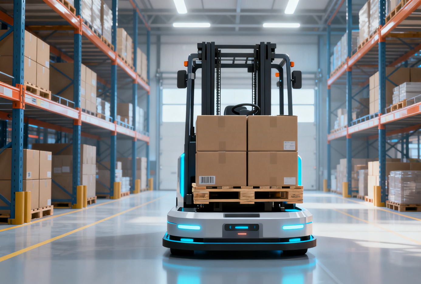 AGV transporting pallet