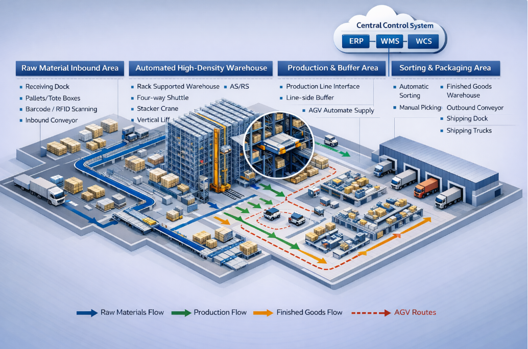 Automated intralogistics system for manufacturing plant Automated intralogistics system for manufacturing plant