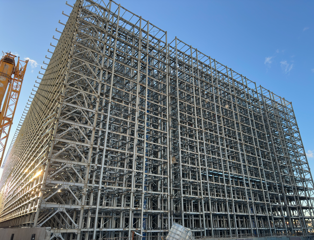  Structural racking framework used as warehouse building support