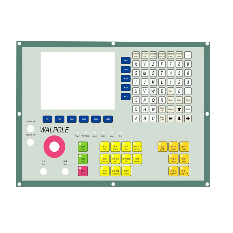 Panel de interruptores de membrana con ventana