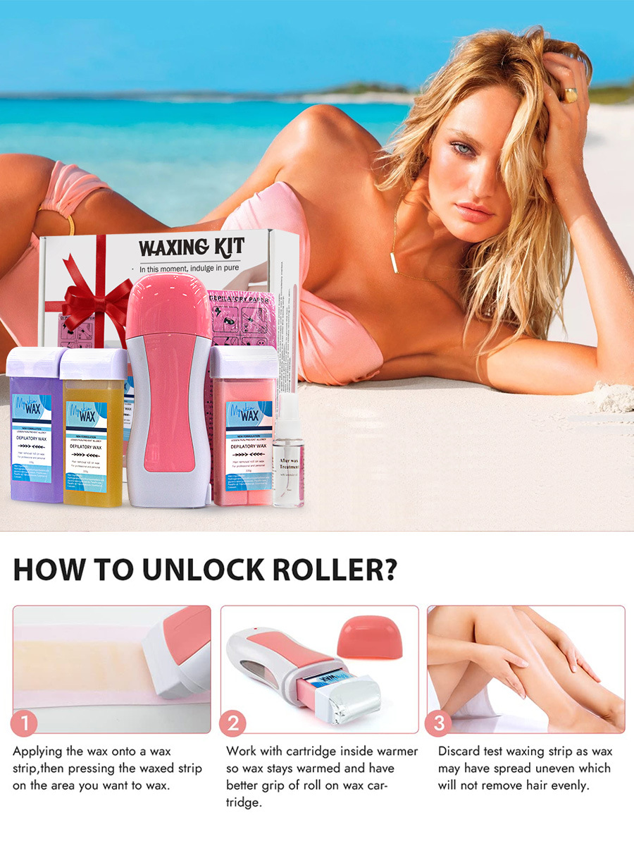Wax kit F3 ‌Roll-On Wax kit Smooth Skin Easy Application Quick Hair Removal‌