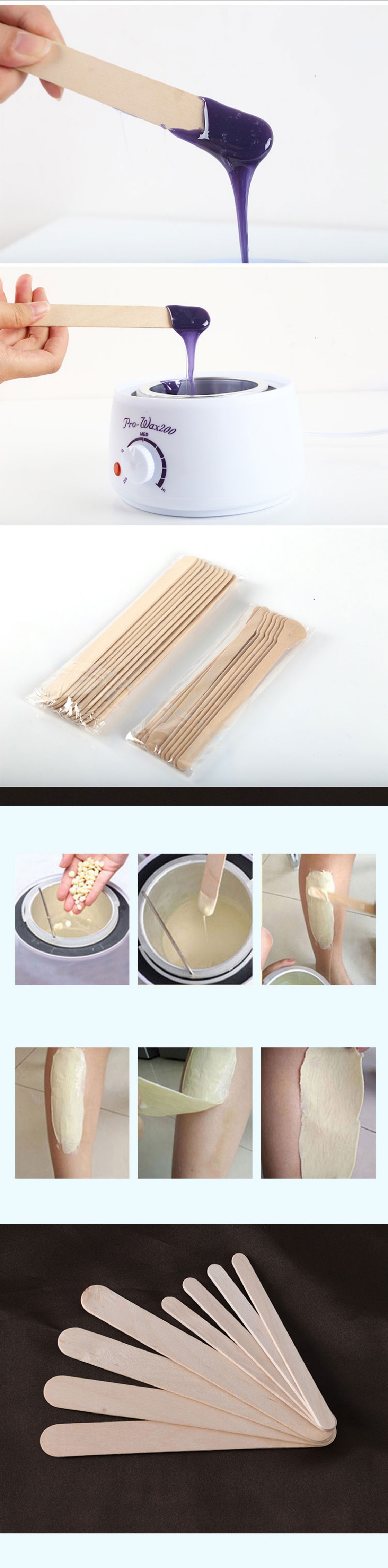 Wood rod for waxing