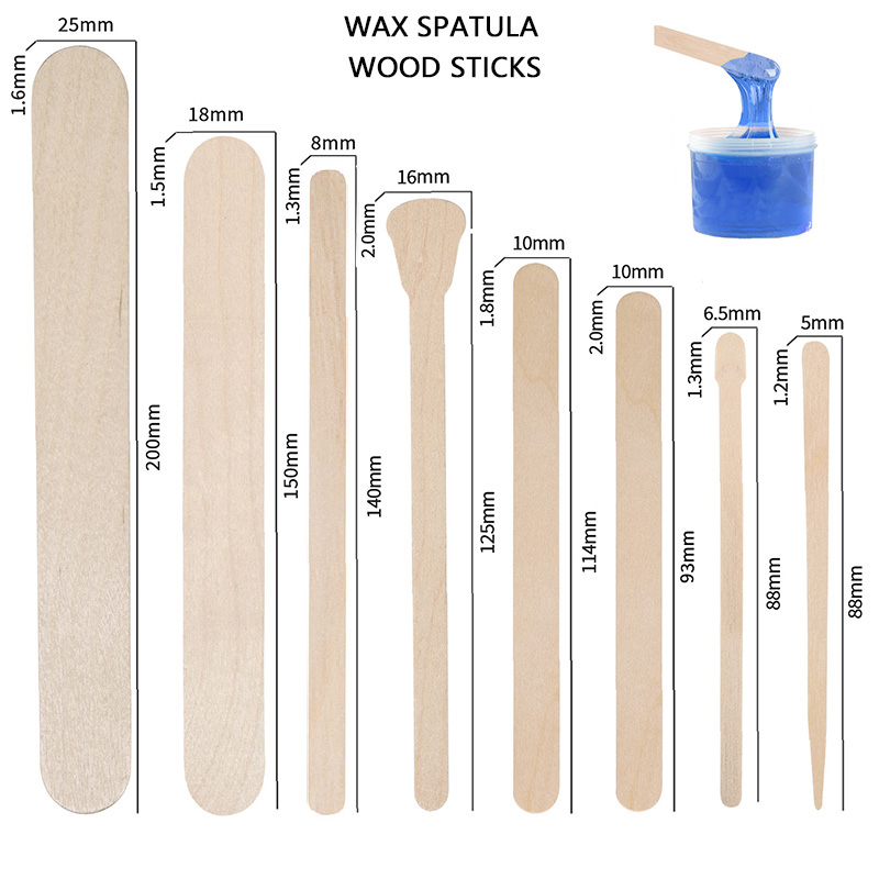 Wood stick Wax spatula for apply wax in skin waxing and stir wax when warm wax