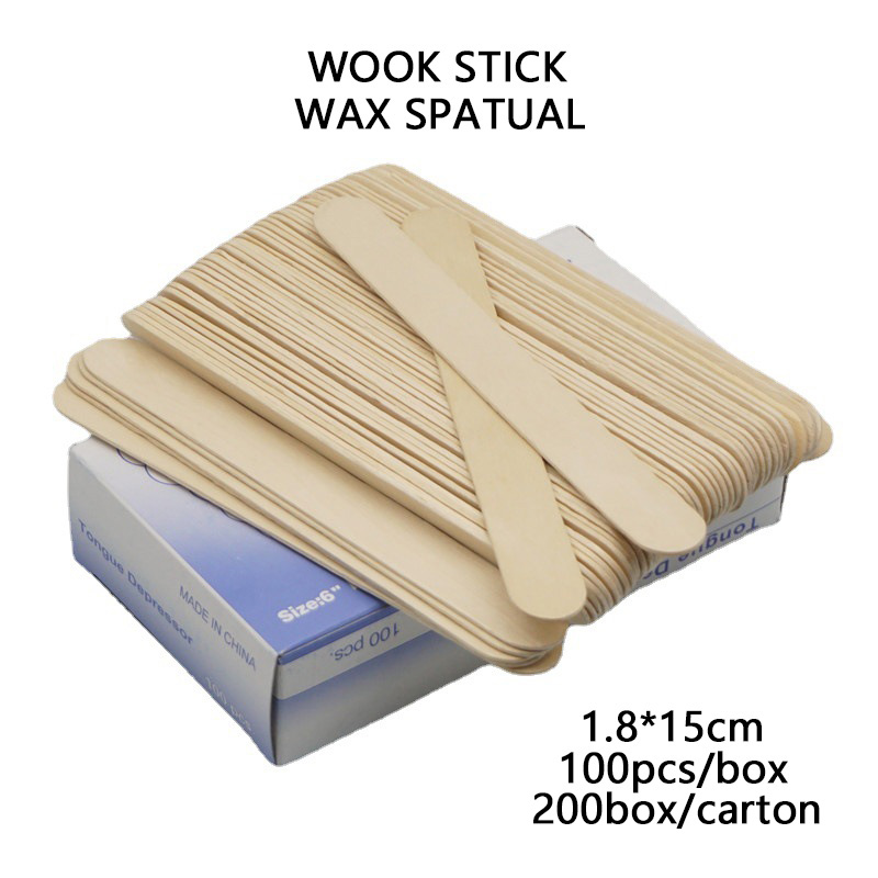 Wood stick Wax spatula for apply wax in skin waxing and stir wax when warm wax