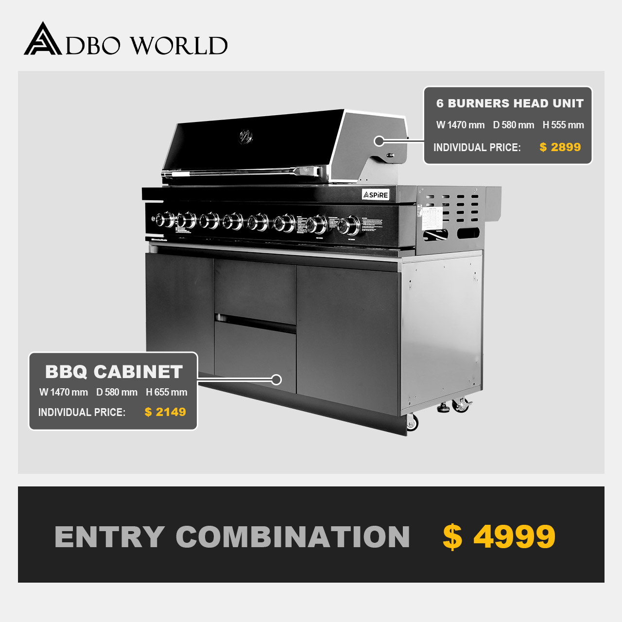 Modular Black Barbecue Outdoor Kitchens