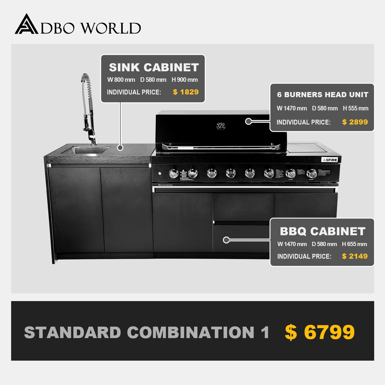 Backyard Outdoor BBQS Kitchen Island