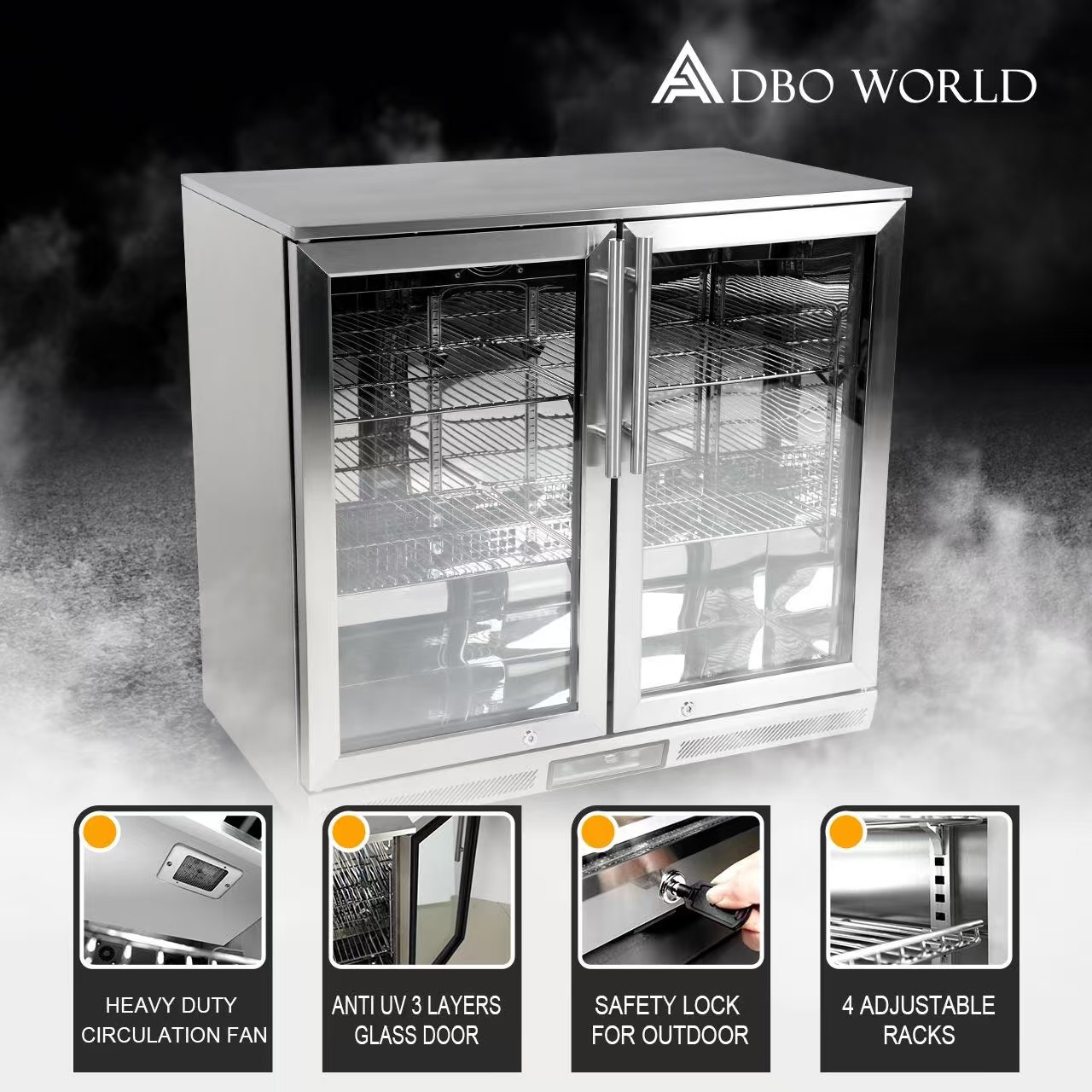 Double Door Outdoor Mini Refrigerator