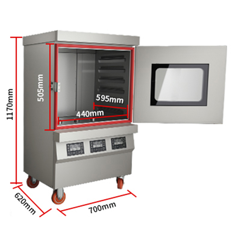 Commercial 6-layer Rice And Bun Food Electric Steam Cabinet