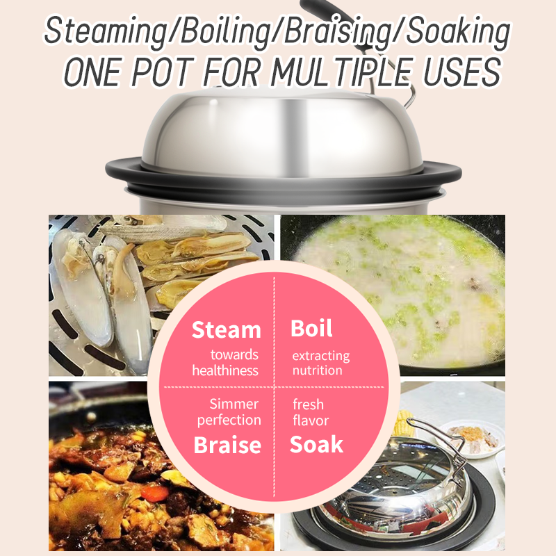 Factory Direct Sale Patented Stainless Steel Fast Heating Durable Steam Pot