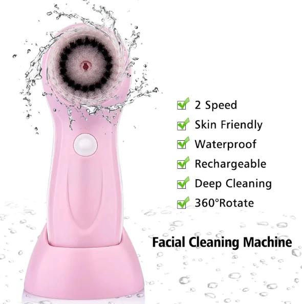 4 in 1 Portable Double Sides Stand-Up 3D Massage Brush Face Scrub Brush Silicone Face Cleaner Brush