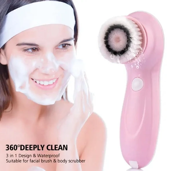 4 in 1 Portable Double Sides Stand-Up 3D Massage Brush Face Scrub Brush Silicone Face Cleaner Brush