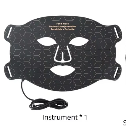 Anti Aging Advanced Photon Portable Professional Soft Mask Silicone 4 Color Flexible Red Infrared Light Therapy Mask Device