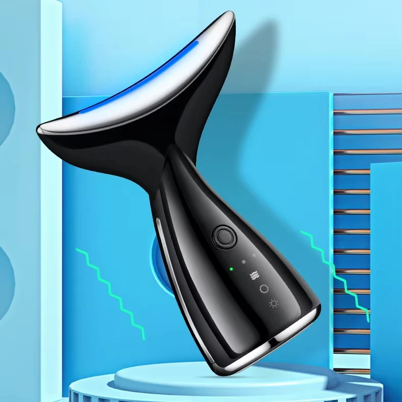 Ems Facial Microcurrent Lifting Face and Neck Massager Led Photon Therapy Face and Neck Lifting Massage