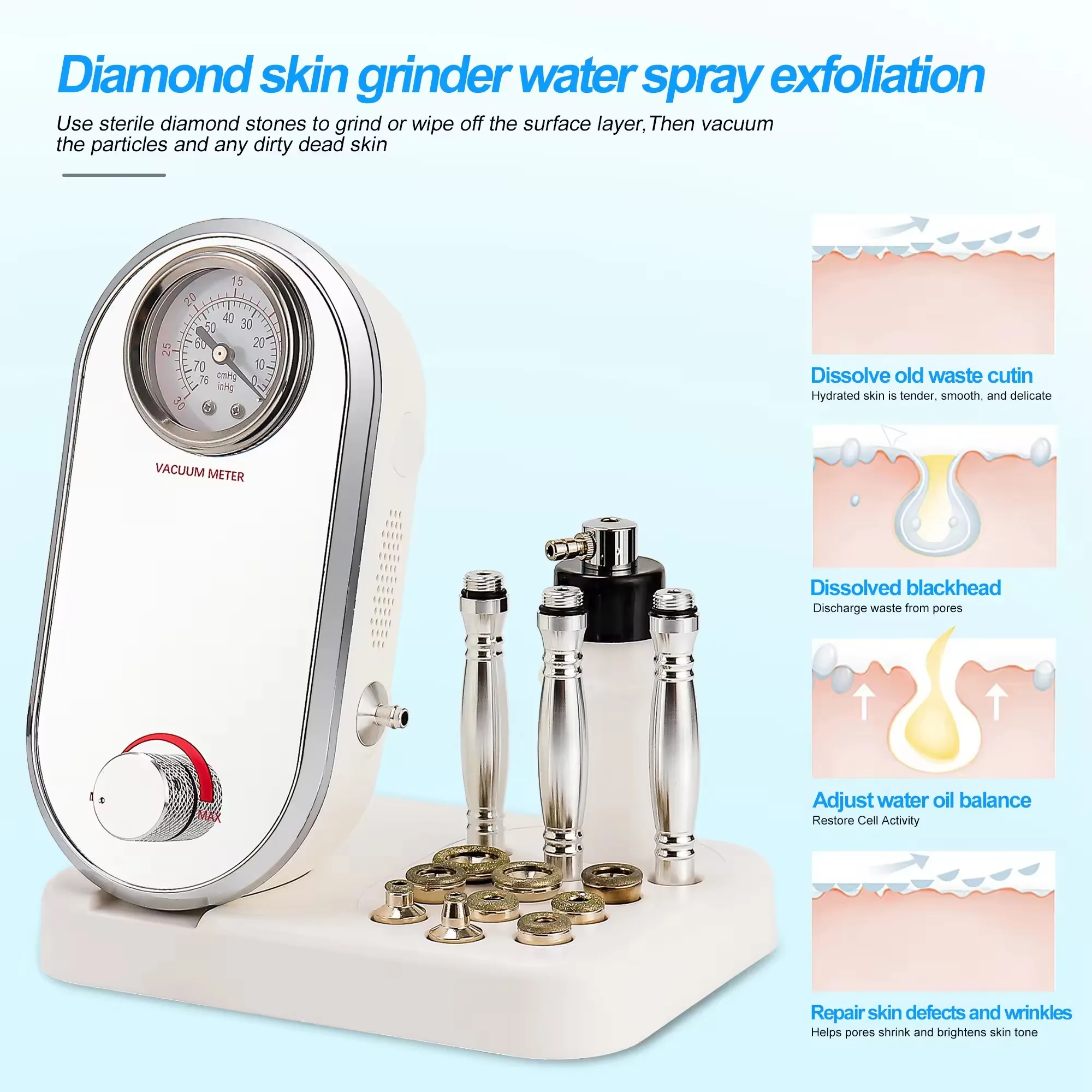 2025 Micro Grinding Beauty Vacuum Suction Diamond Microdermabrasion Micro Dermabrasion Peeling Machine