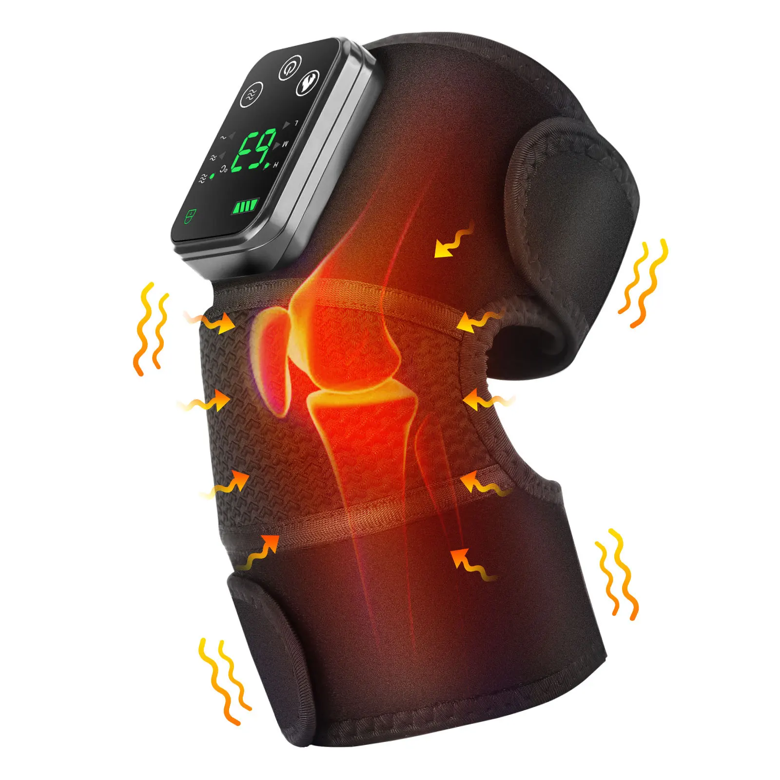 Cordless Hot Compress Knee Pads Shoulder Wrap Pain Relief Electric Heating Vibration Knee Massager