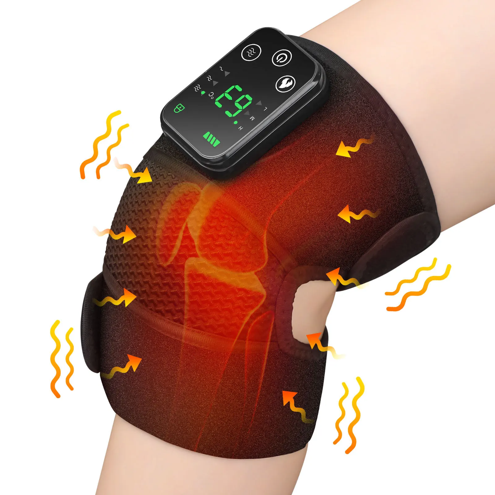 Cordless Hot Compress Knee Pads Shoulder Wrap Pain Relief Electric Heating Vibration Knee Massager
