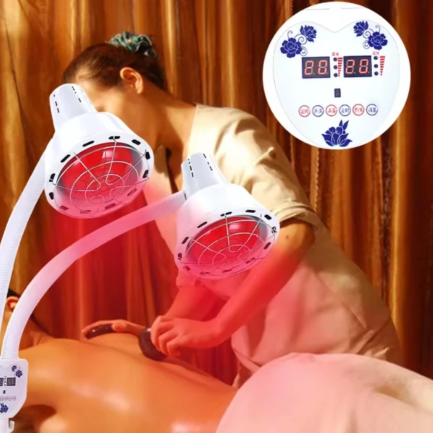 Portable Double Head Pain Relief Red Light Infrared Therapy Lamp for Beauty Salon Home Care