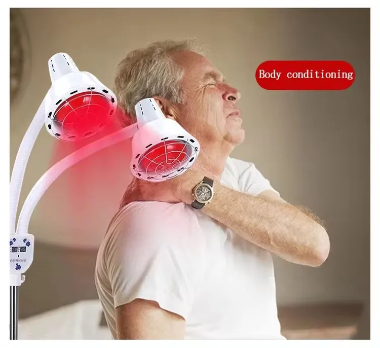Portable Double Head Pain Relief Red Light Infrared Therapy Lamp for Beauty Salon Home Care