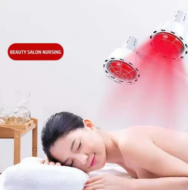 Portable Double Head Pain Relief Red Light Infrared Therapy Lamp for Beauty Salon Home Care