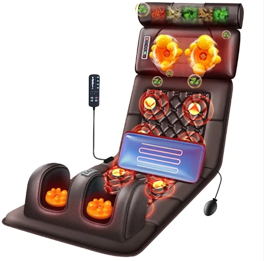 Health Care Machine Chair Heating Cushion Foot Kneading Back Full Body Neck Massager Electric Mat Vibrating Massage Mattress for