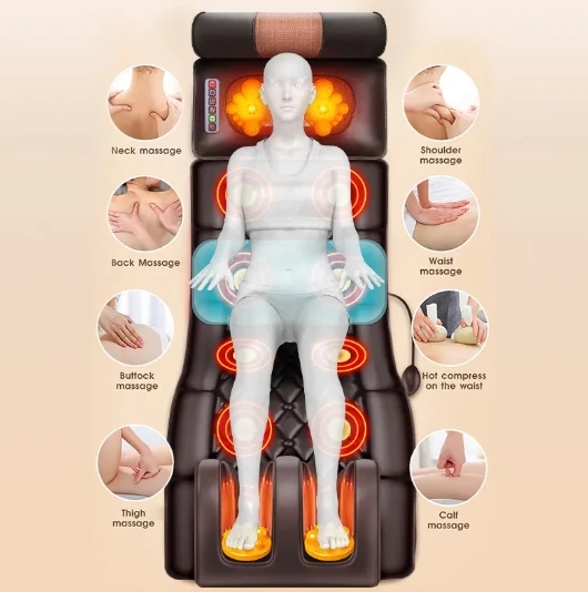 Health Care Machine Chair Heating Cushion Foot Kneading Back Full Body Neck Massager Electric Mat Vibrating Massage Mattress for