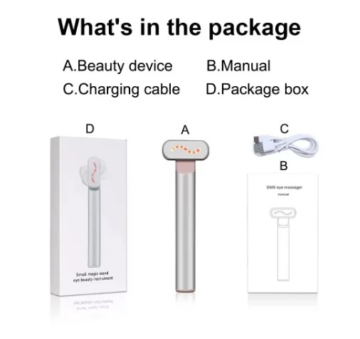 Eye Beauty Pen Red Light Therapy Ems Microcurrent Comfortable Face Neck Anti-aging Skin Tightening Beauty Wand