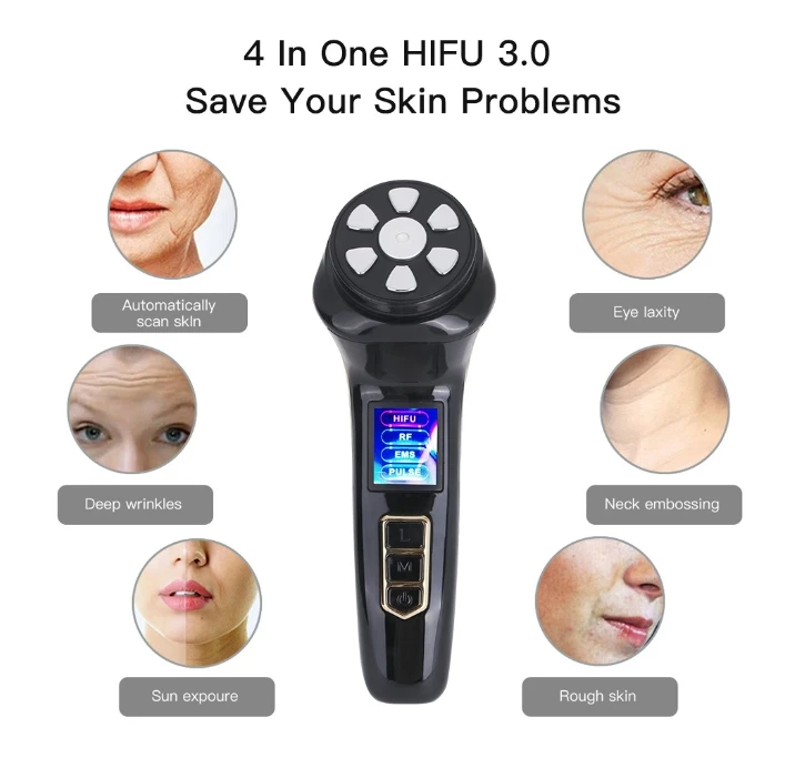 Anti-Aging Skin Care Device RF Microcurrent Face Lift LED Photon Therapy Whitening Skin Tightening Home Use Facial Rejuvenation