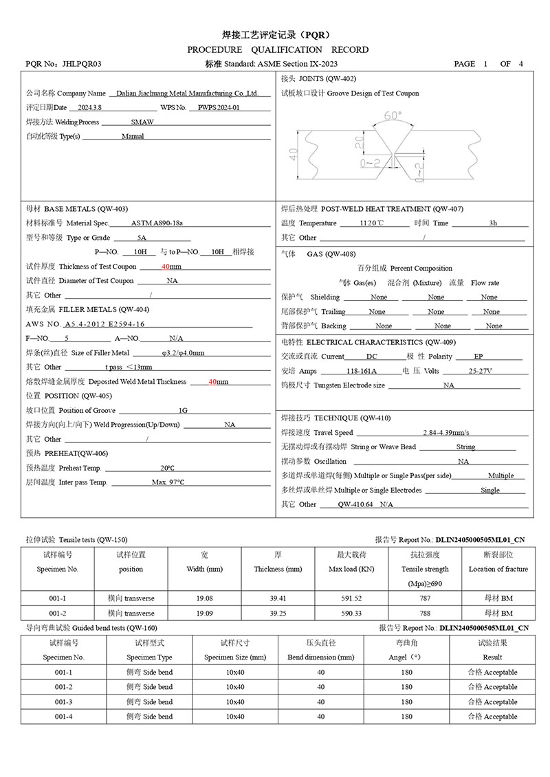 Welding Qualification Certificate PQR Welding Qualification Certificate PQR