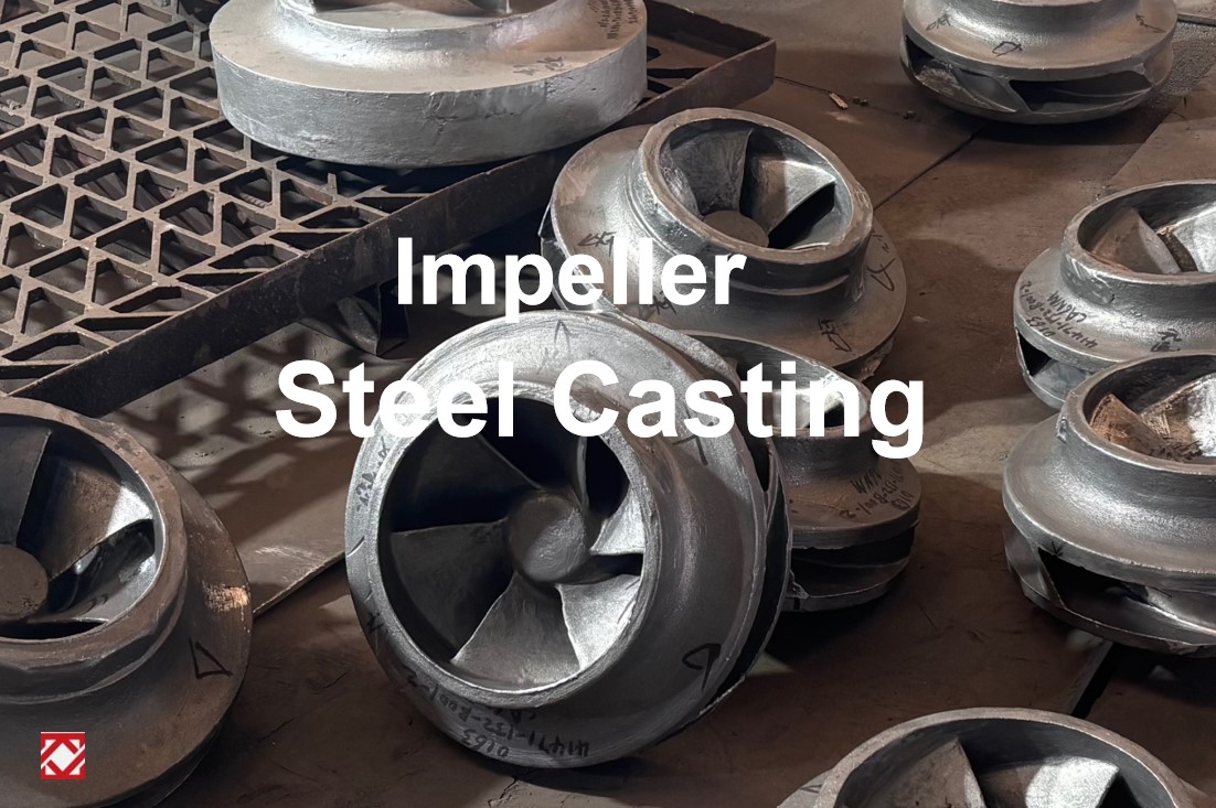 Rotor da bomba fabricado por fundição em areia.